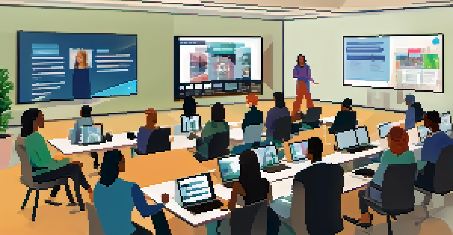 A digital webinar conducted by a faith-based organization, featuring a diverse panel of speakers discussing community issues, with participants interacting on chat.