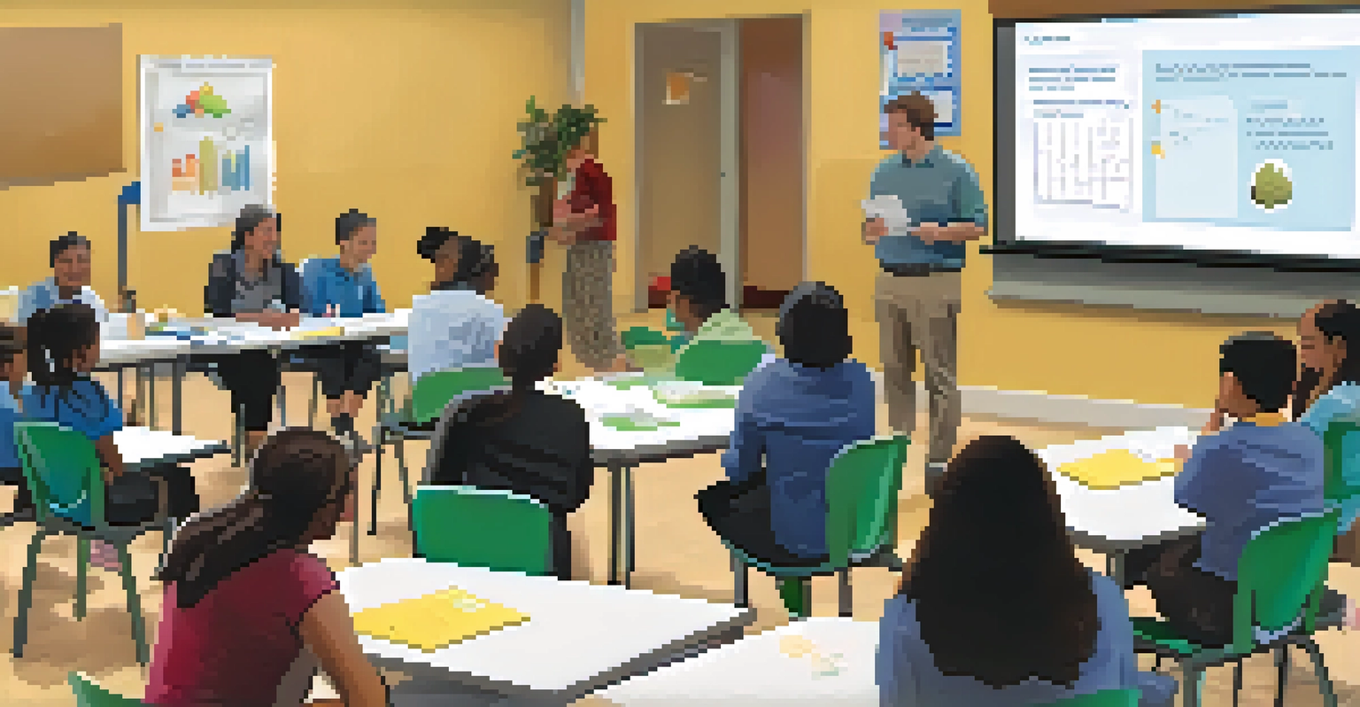 Parents participating in a workshop at school, learning about personalized learning strategies from educators in an interactive setting.