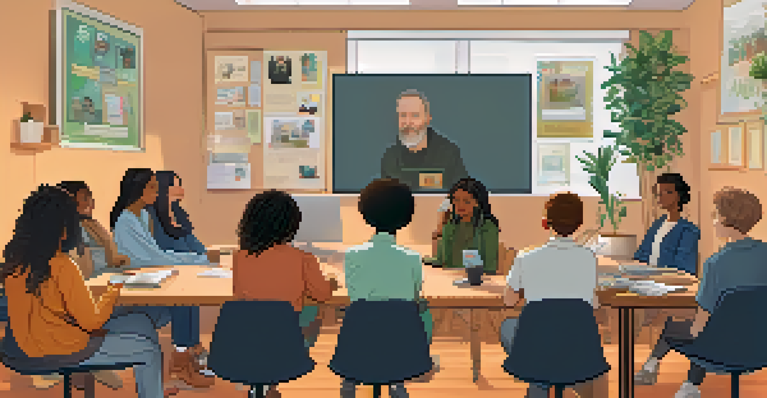 A person in a cozy room engaged in a video call, actively listening to a diverse group of individuals, highlighting the importance of empathy in digital communication.