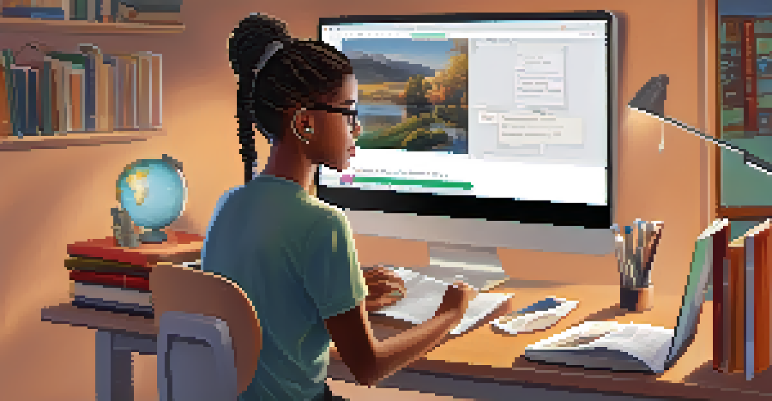 A student participating in an online quiz, focused on the laptop screen displaying questions and feedback.