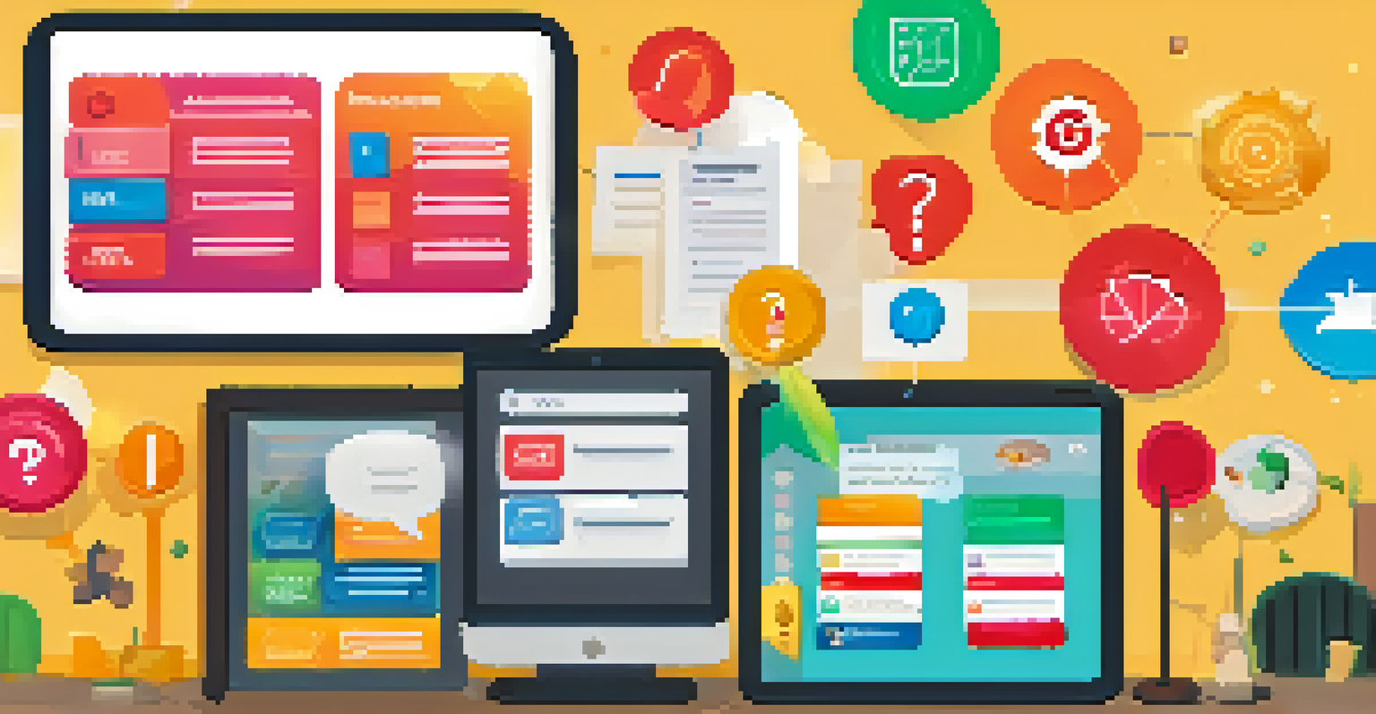 A close-up of a digital quiz results screen displaying points, badges, and feedback in a gamified learning management system, with a hand interacting with it.