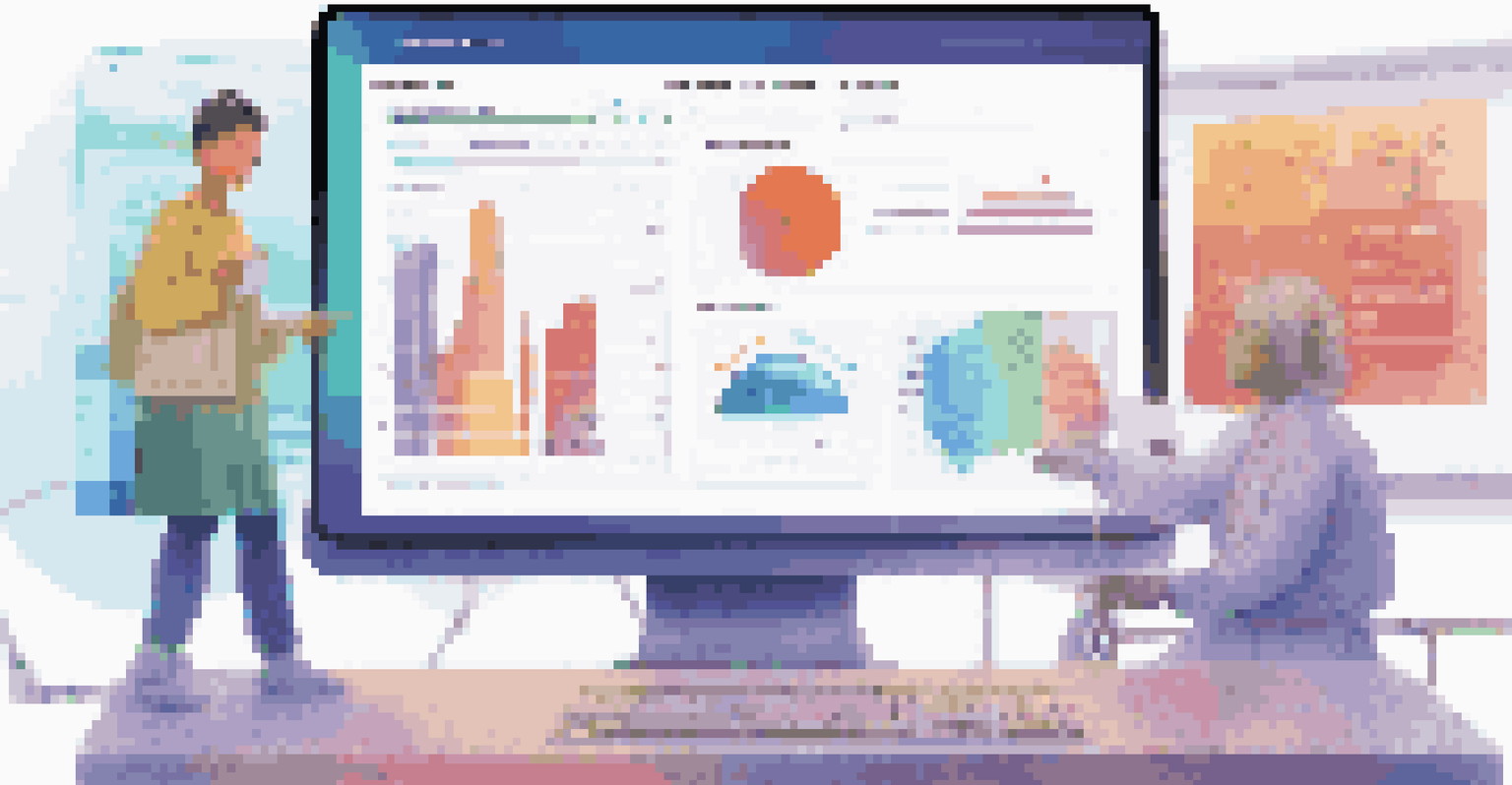 A computer screen showing an advanced educational platform with personalized learning paths and colorful data visuals.
