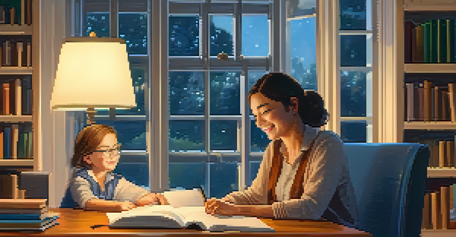 A parent assisting her child with homework in a cozy home study environment, highlighting the importance of parental involvement in education.