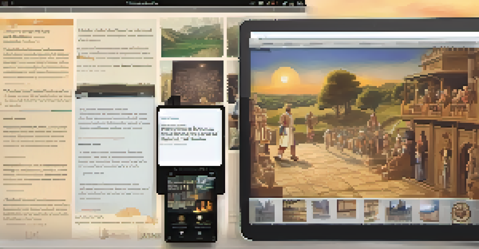 A close-up of a student focused on a mobile app displaying interactive educational content about a historical event in a cozy study area.
