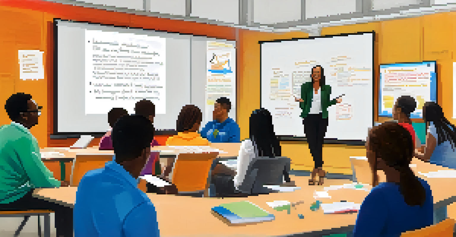 A professional workshop for educators on cultural competency, featuring a bright room with participants discussing and collaborating around a whiteboard.