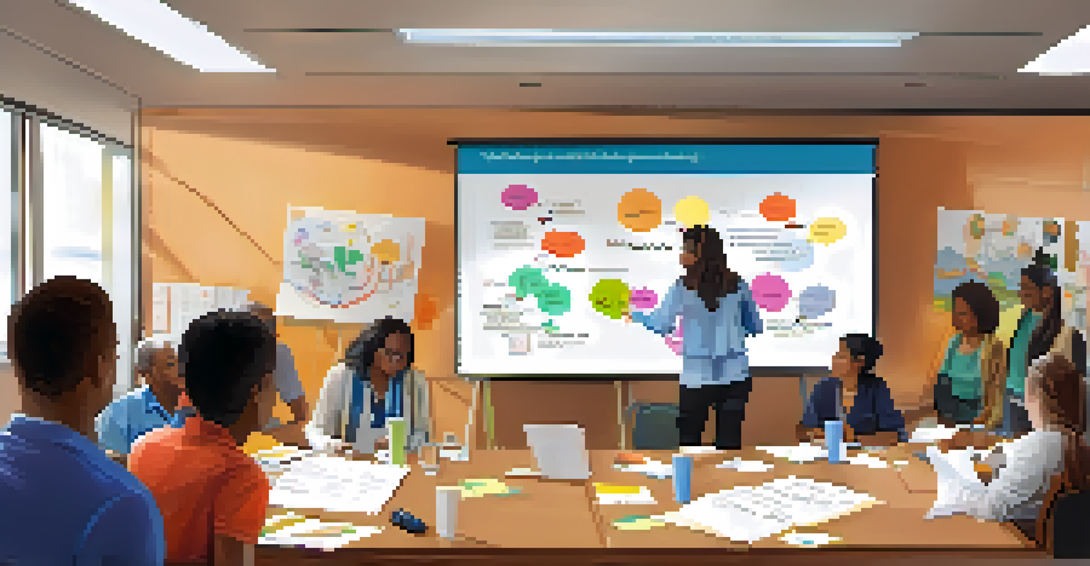 A facilitator leading a conflict resolution training session with participants engaged in role-playing activities in a workshop setting.