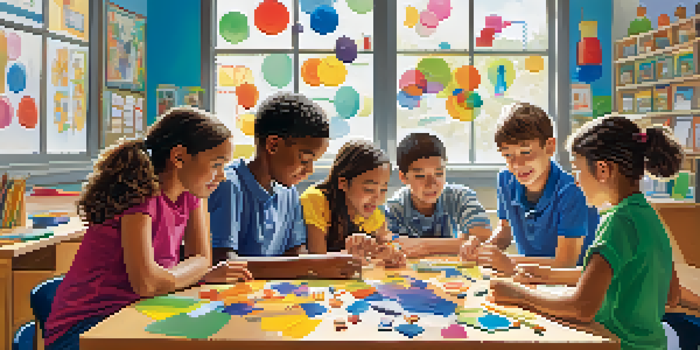 A classroom filled with students exploring magnets, with bright sunlight and educational posters around them.