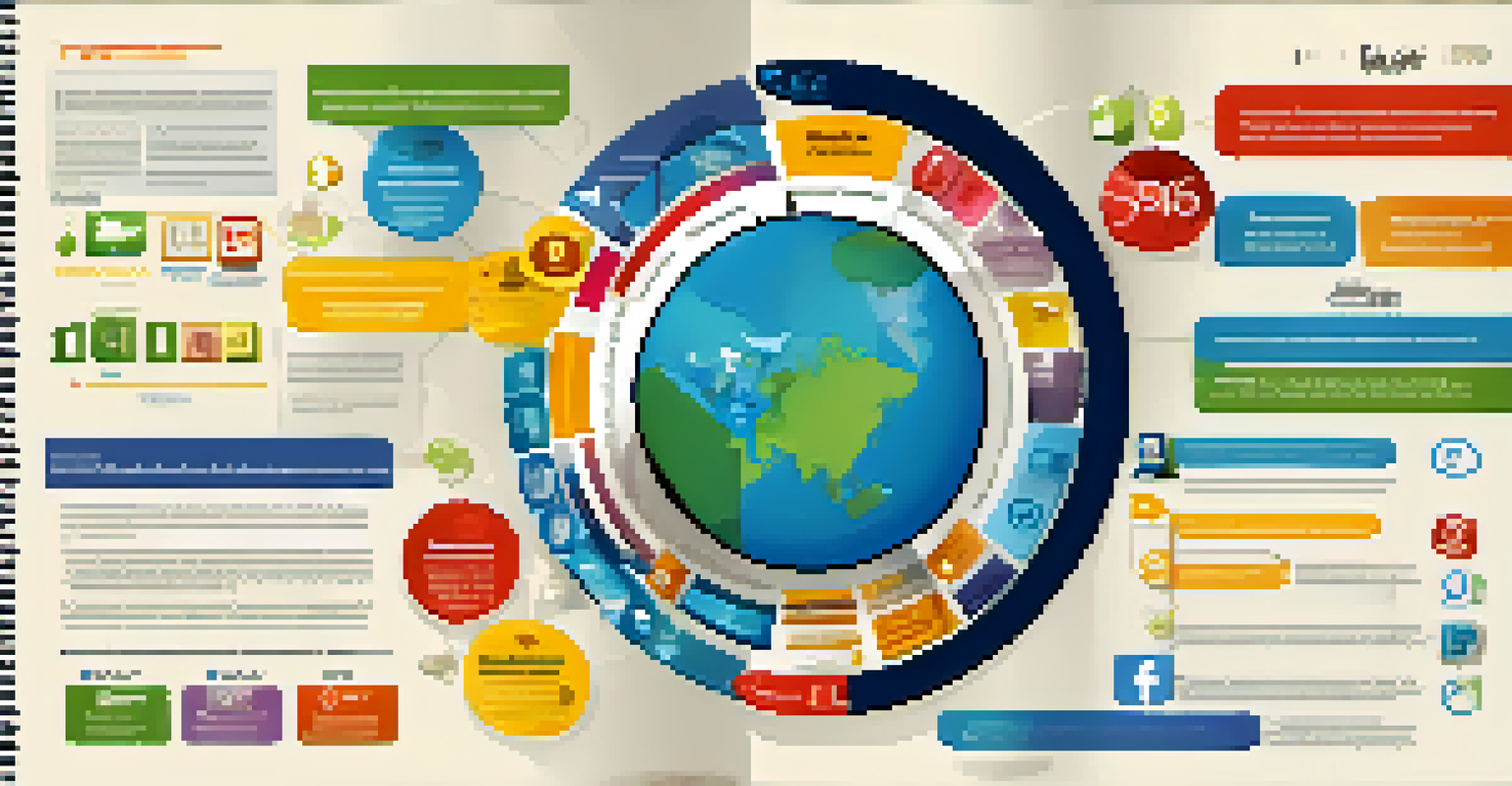 An infographic poster illustrating the impact of social media in education, featuring colorful illustrations and icons.