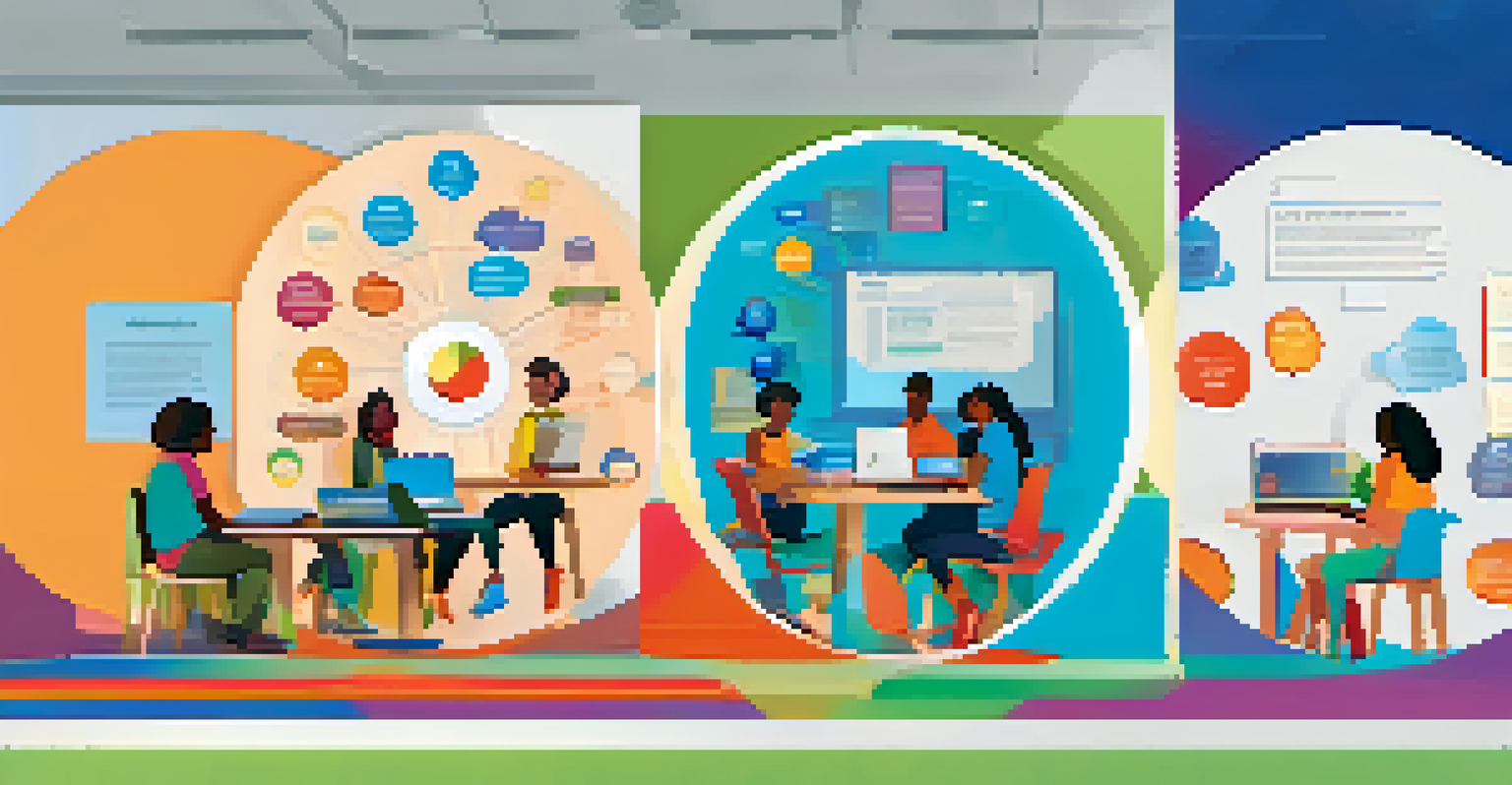 An infographic displaying various blended learning models with colorful illustrations.