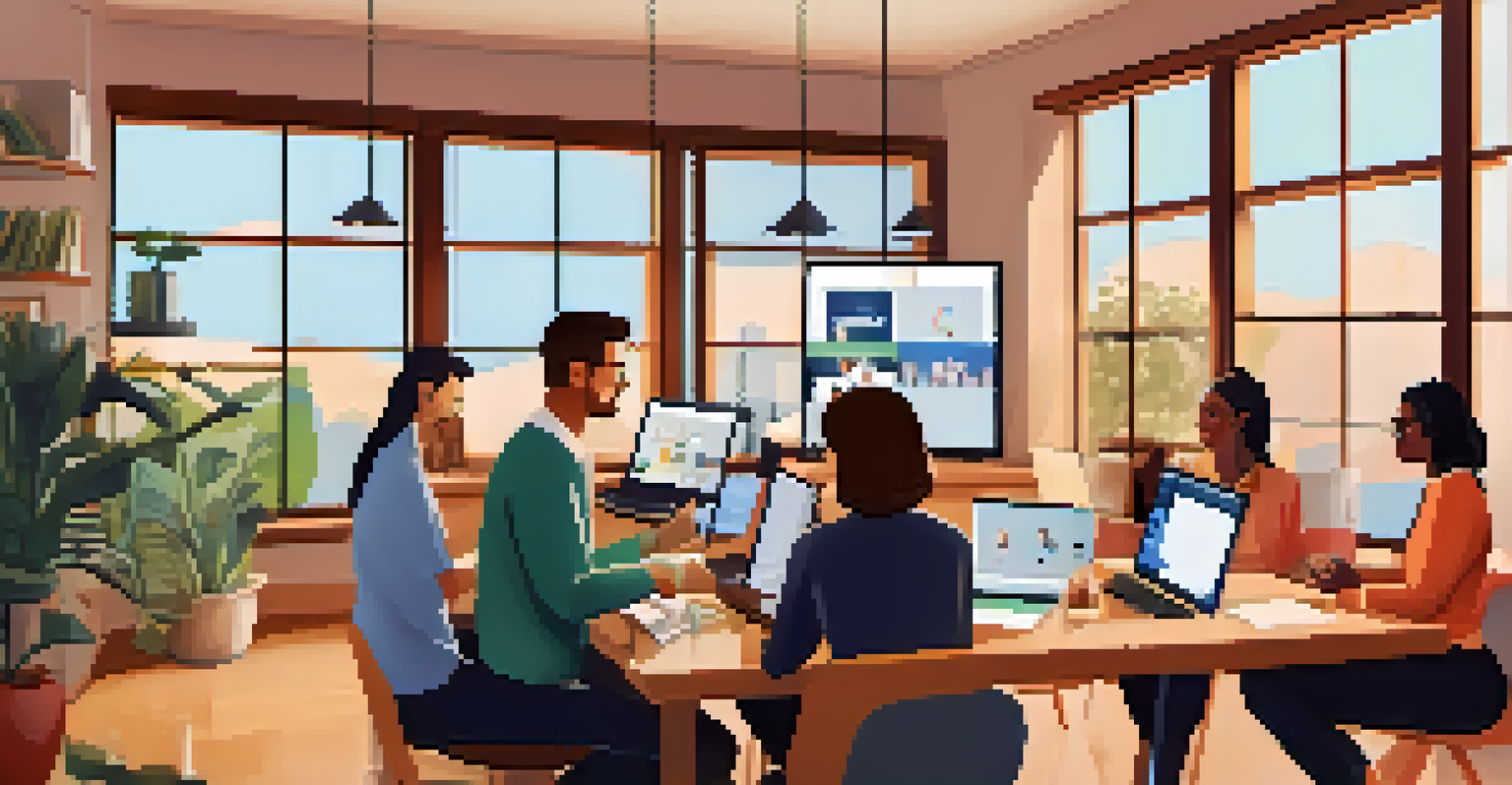 Educators participating in an online networking session, each in their own video call window on a computer screen.