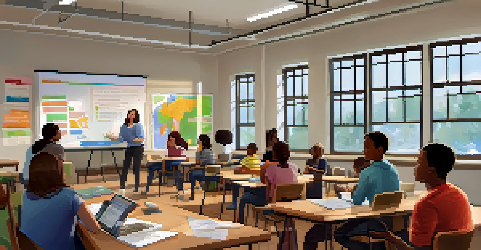 A workshop with parents, educators, and students engaged in a discussion about online safety, set in a well-lit room with charts and visual aids.