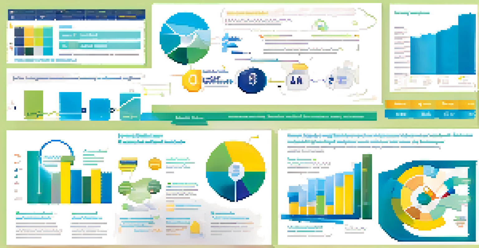 An infographic illustrating the process of learning analytics with icons and performance charts.
