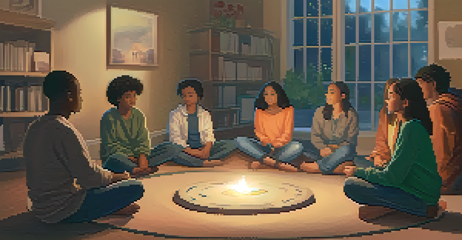 Students engaged in a restorative circle discussion in a warm and inviting setting.