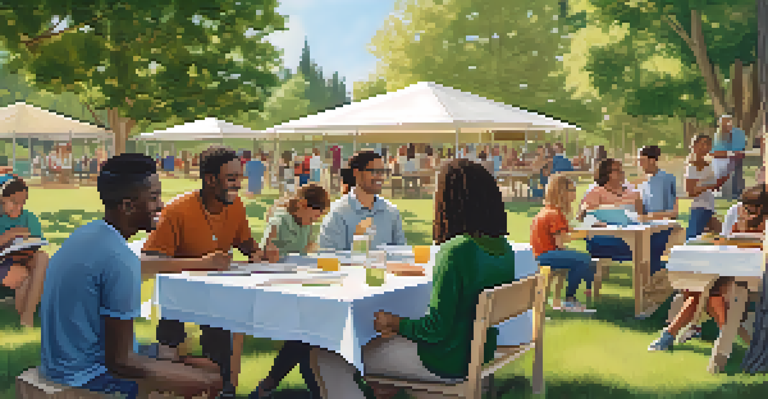 A community gathering outdoors with parents and educators collaborating on educational strategies amidst a relaxed picnic setting.