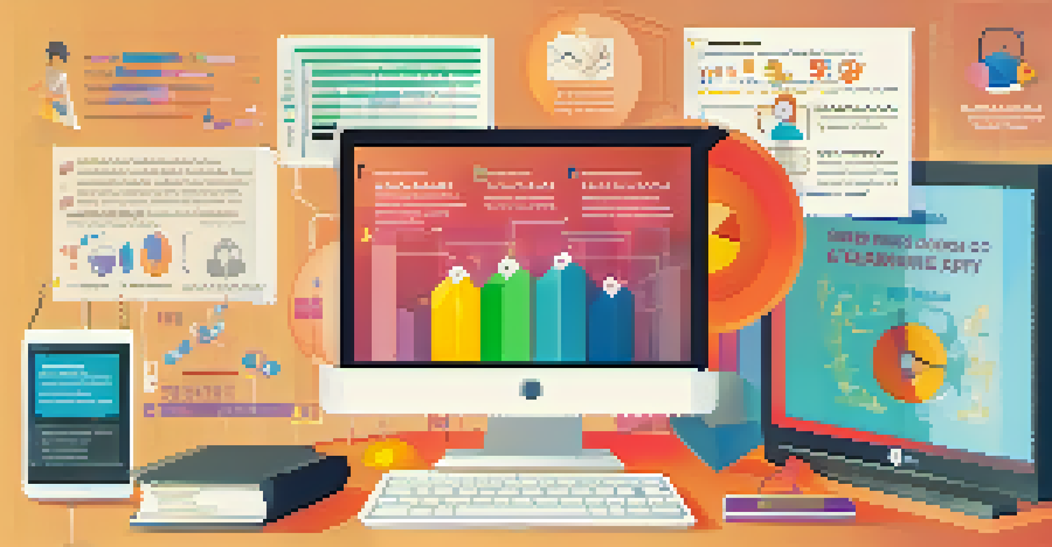 A computer screen displaying an infographic about data privacy in education, with a student studying in the background.