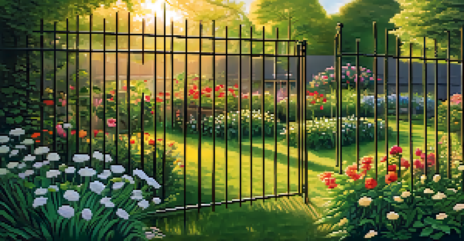 A colorful garden enclosed by a fence, symbolizing the balance between creativity and copyright protection.