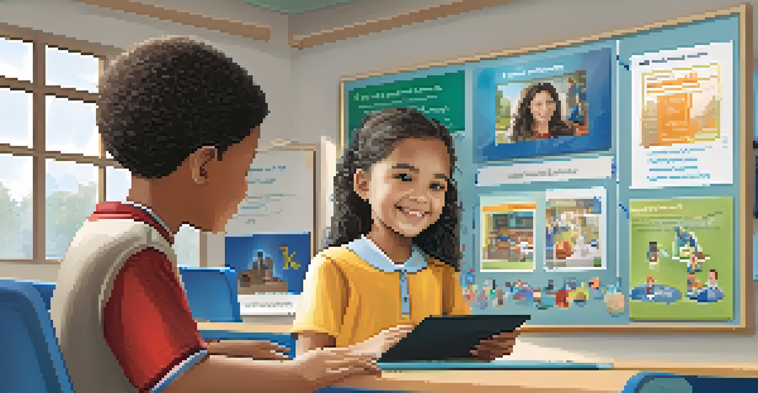 A special education classroom with a student using AI technology for support, illustrating an inclusive and adaptive learning environment.