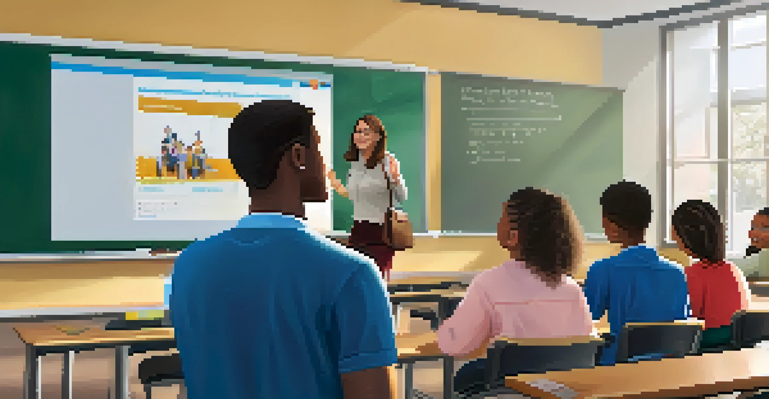 A teacher providing feedback during a virtual session with engaged students on the screen, fostering a sense of community.