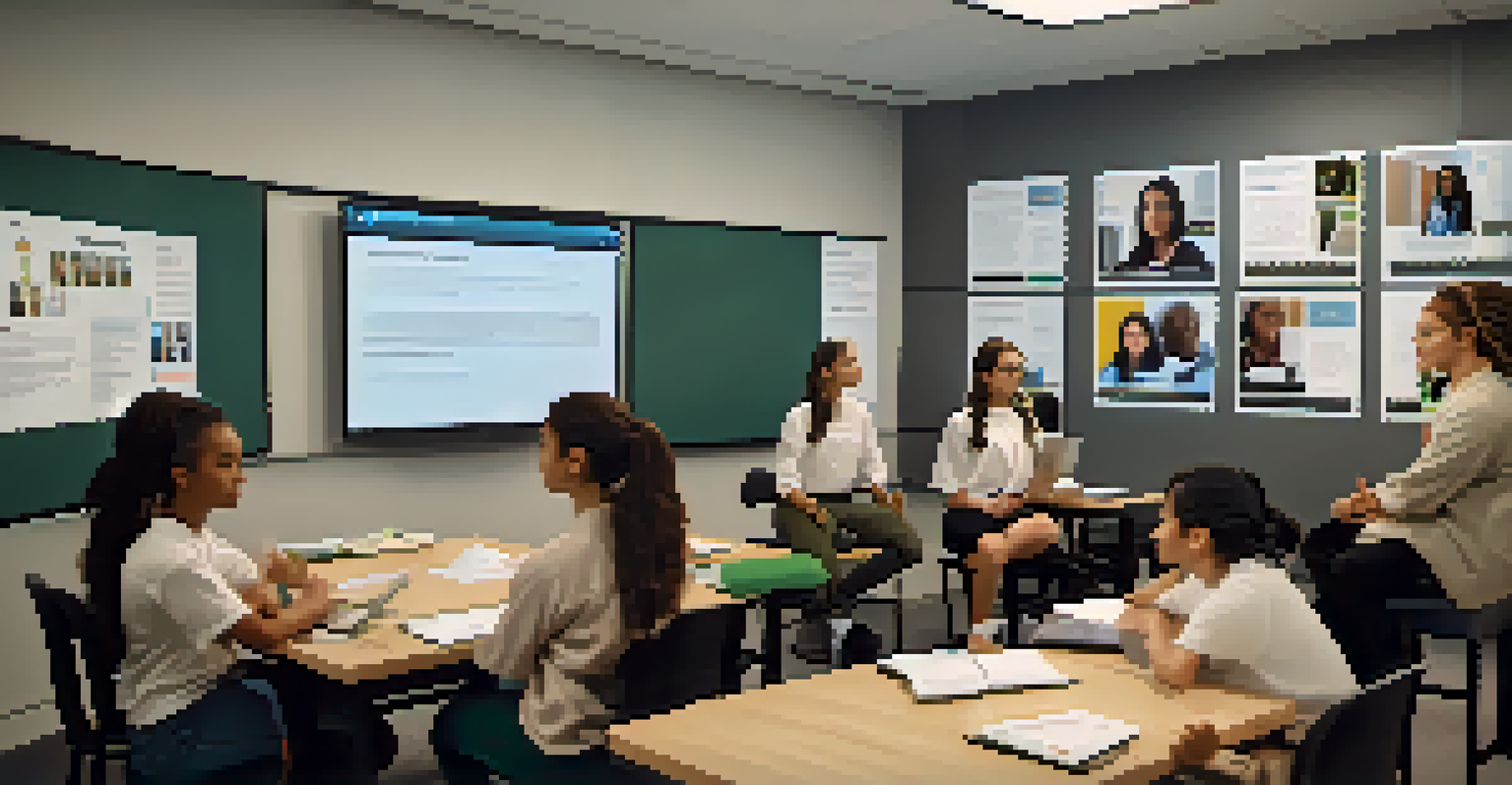 An instructor mediating a video call with students during a conflict resolution session in a cozy home office.