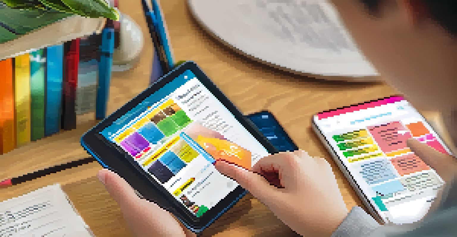 A student smiling while using a language app on their smartphone, receiving instant feedback on their pronunciation.