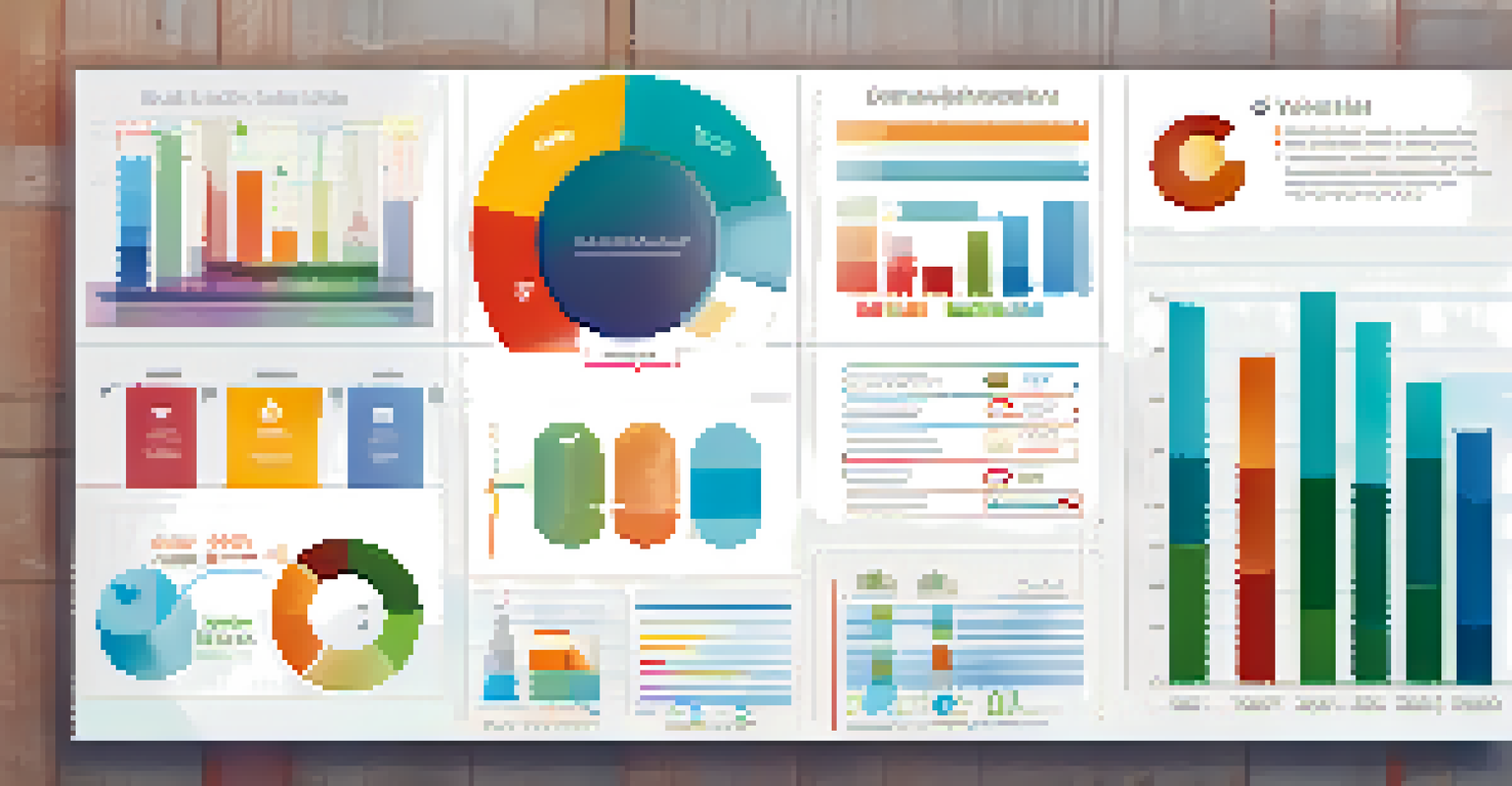 An infographic showcasing colorful charts and graphs that simplify complex data, with icons representing different learning styles.