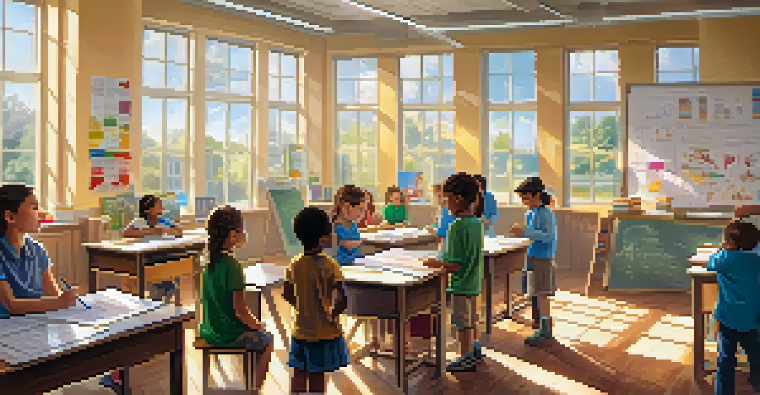 A classroom where a teacher is demonstrating a science experiment to engaged students.