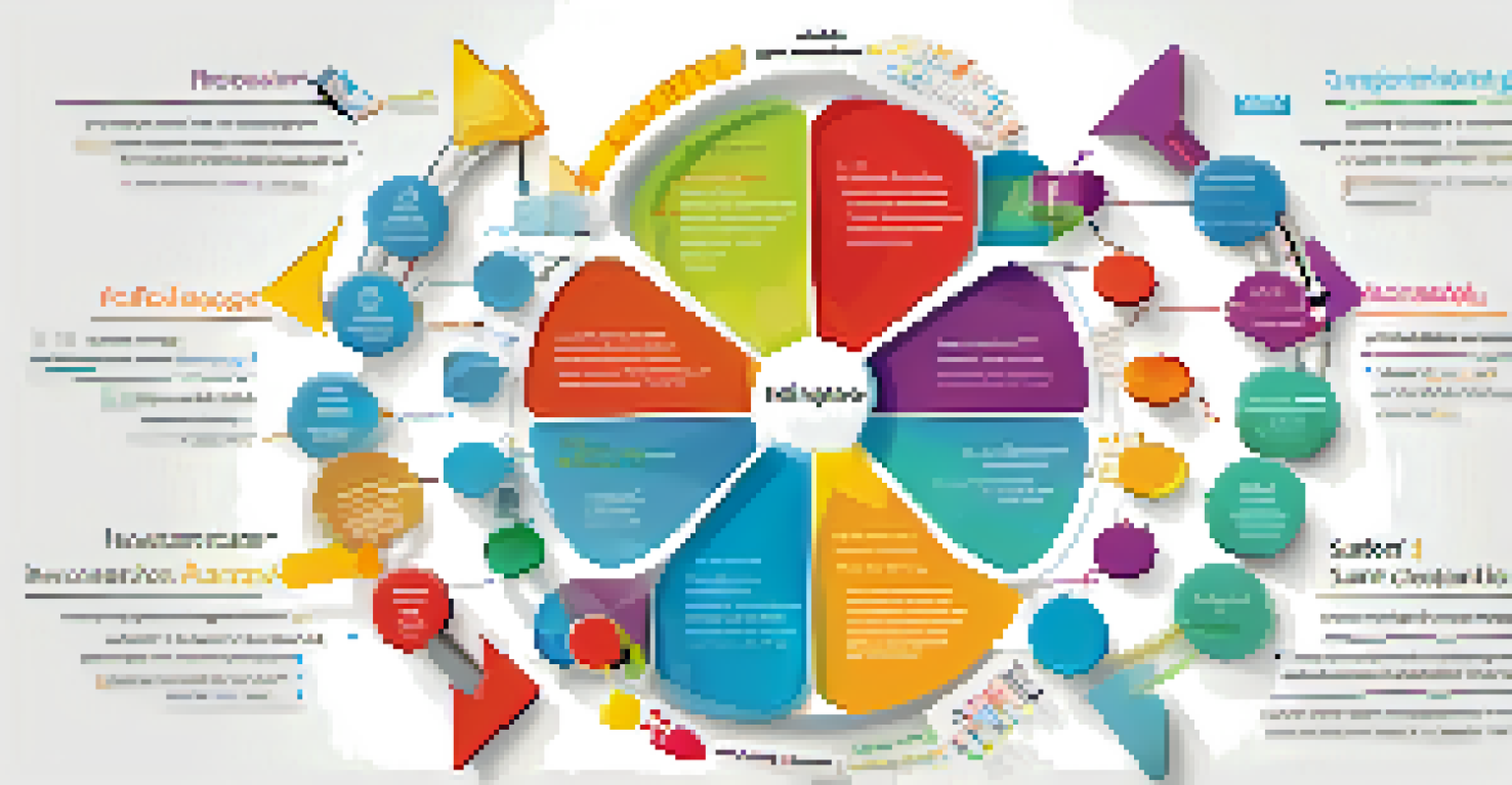 An infographic illustrating a feedback loop in a Learning Management System with vibrant icons and a circular diagram.