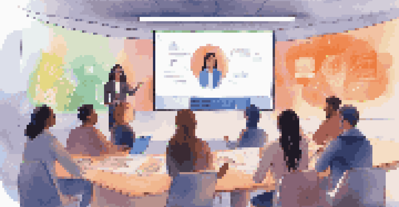 A vibrant virtual classroom with students participating in a live webinar, showcasing interaction and engagement through digital tools.