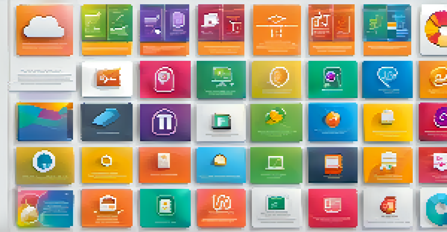 An infographic showcasing different visual learning tools with colorful icons and a soft gradient background.
