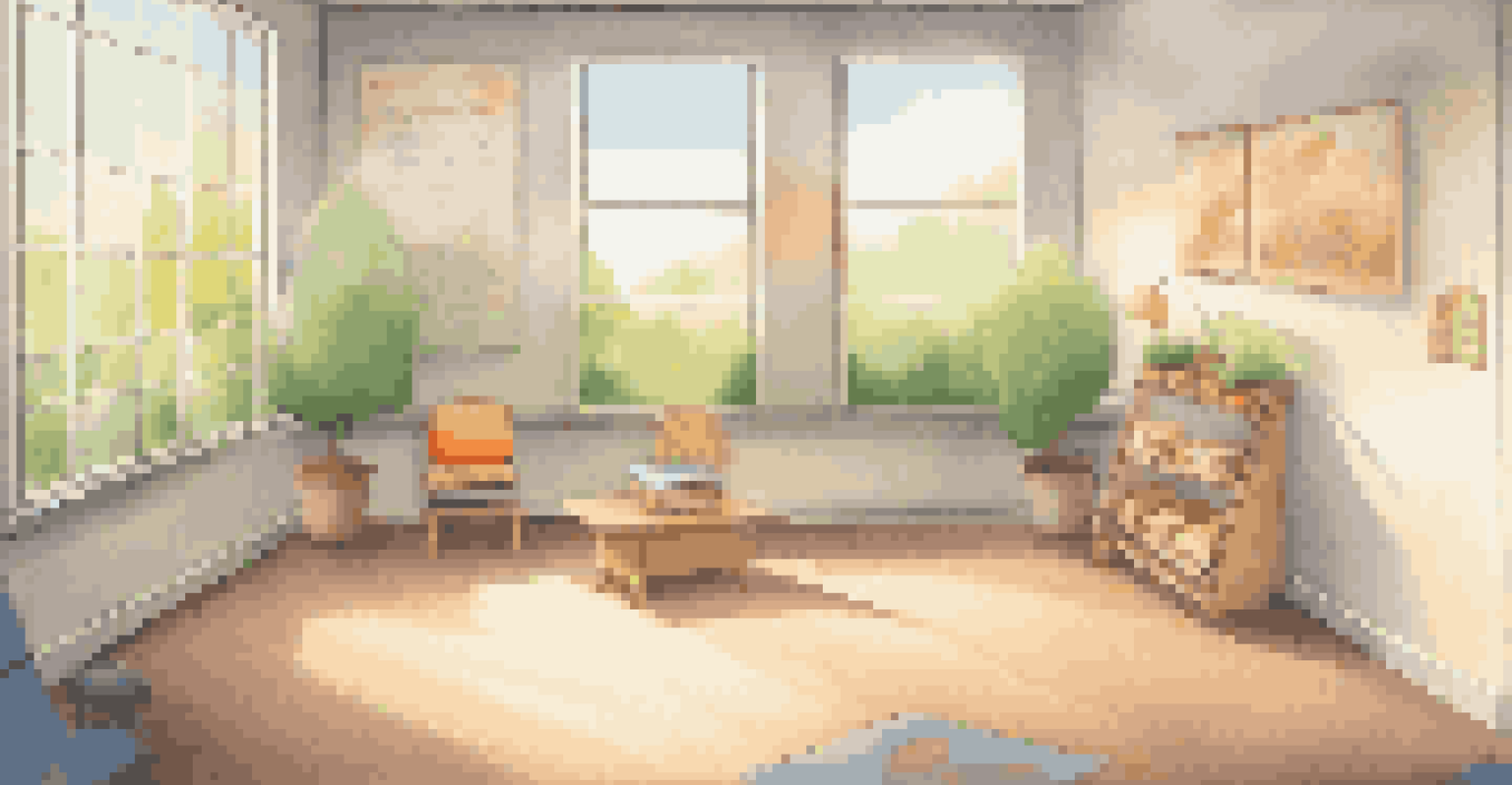 A tranquil classroom corner filled with cushions, stress balls, and calming visuals, creating a peaceful space for students.