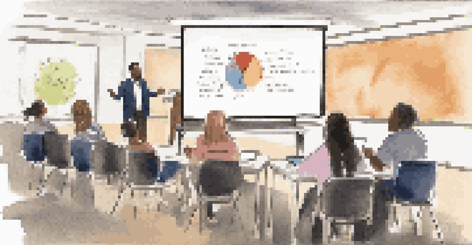 A professional development workshop for teachers, focusing on digital assessment tools with an educator presenting to a group.