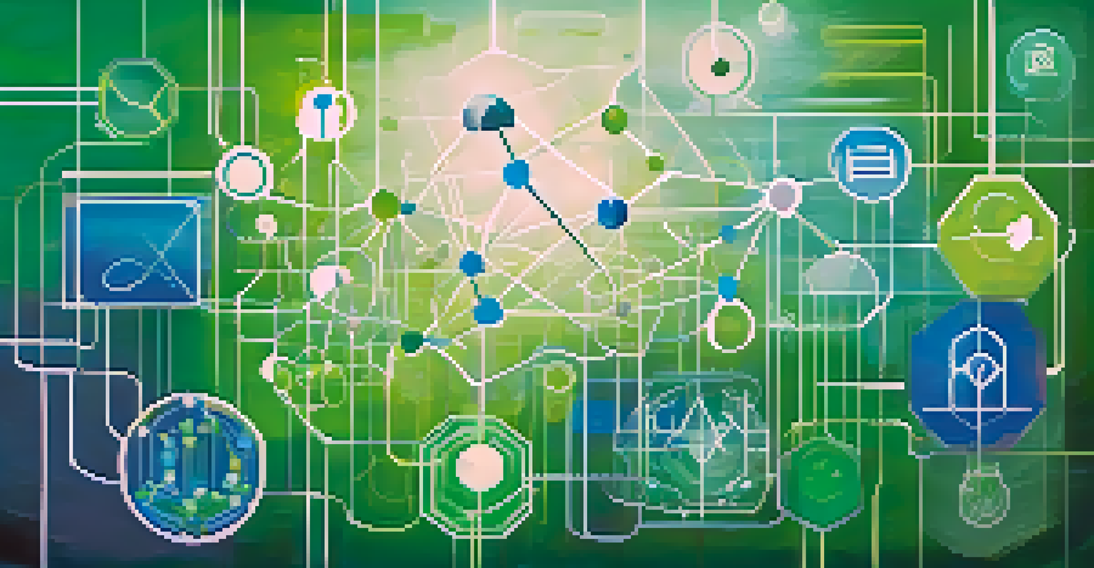 An abstract illustration showing icons for critical thinking, collaboration, creativity, and communication against a gradient background, symbolizing modern education.