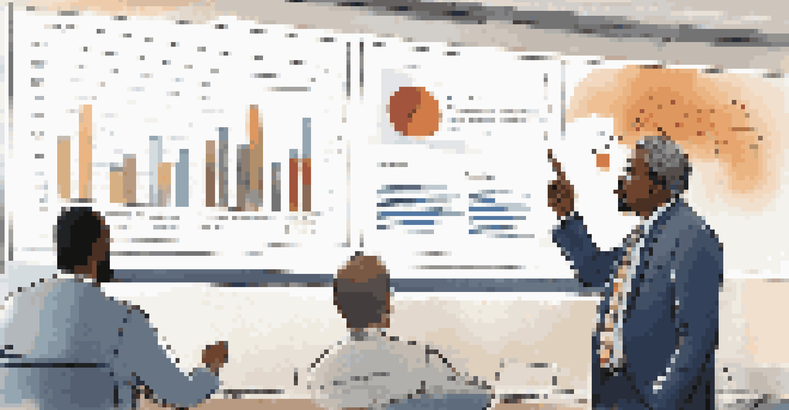 An education leader presenting informative data to a group of educators in a modern conference room.