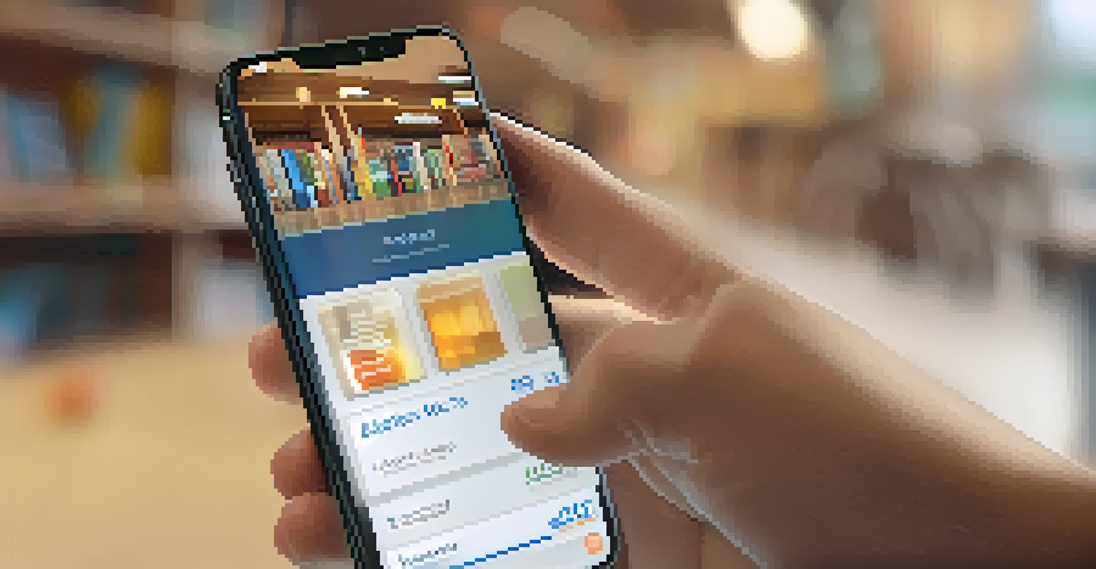 A close-up of a smartphone displaying a user-friendly educational app held by a diverse individual, with a cozy indoor background.
