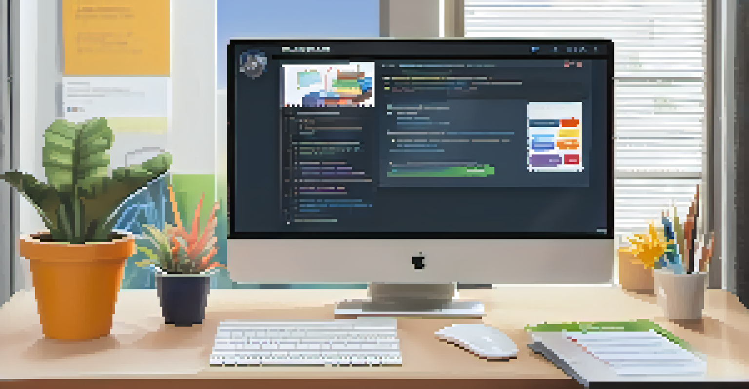 A computer screen showing an interactive online course with quizzes and discussion forums, a person engaged in learning.