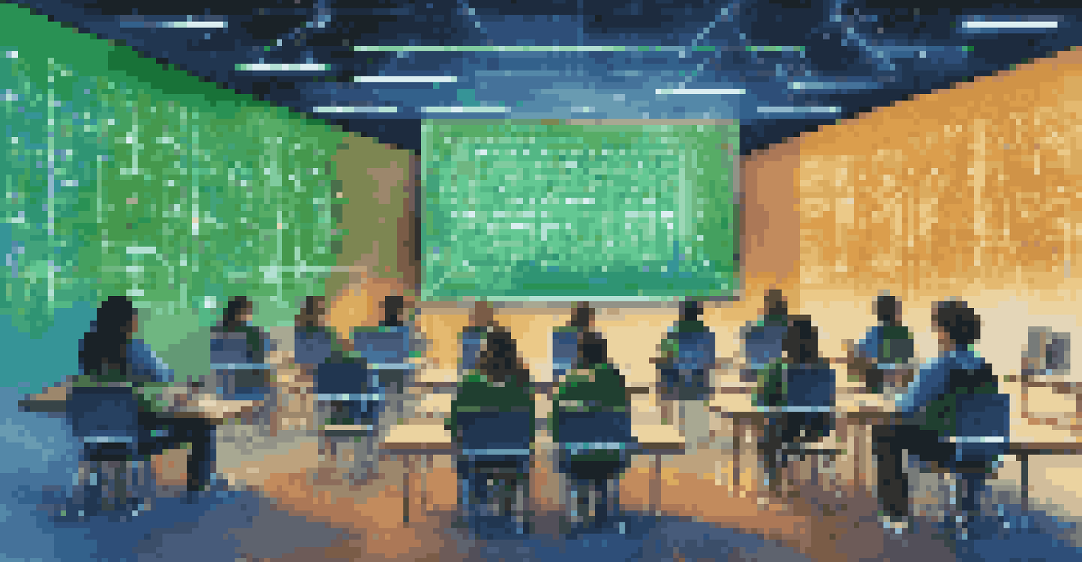 A digital shield symbolizing data privacy protecting a modern classroom filled with students and technology.