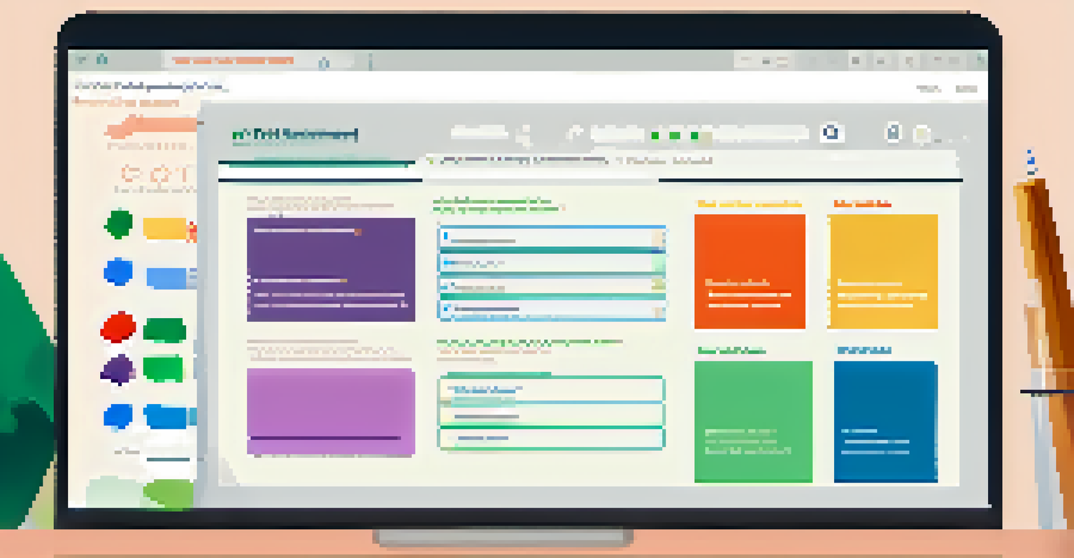 A laptop showing a digital feedback survey with interactive elements in a cozy study space.