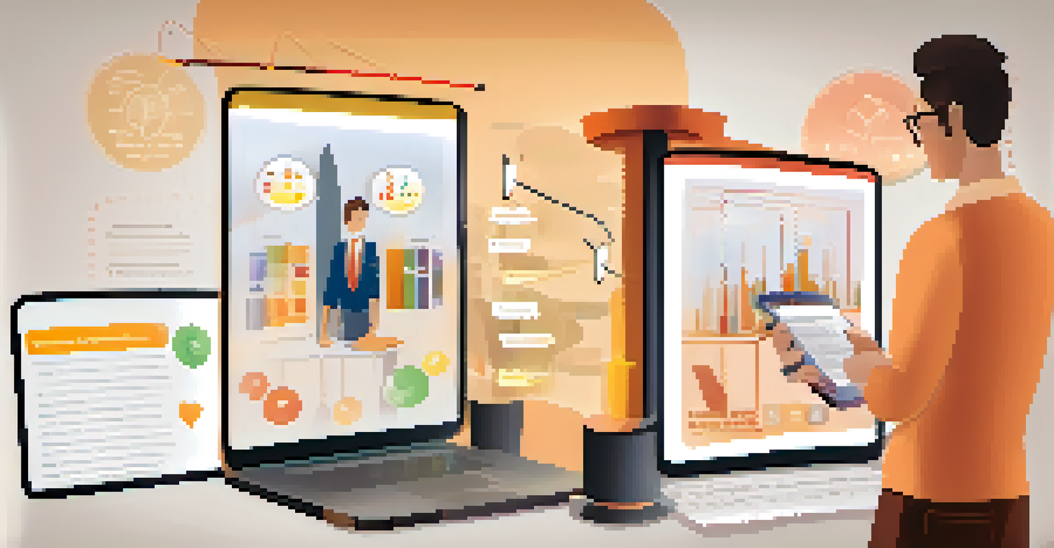 A split-screen image showing a mobile app with a microlearning interface and a busy professional managing work and study.