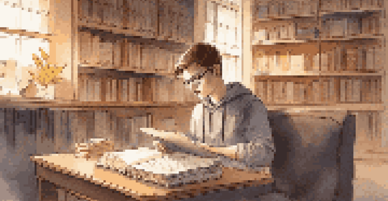 A diligent student working in a library, utilizing a mind map to enhance learning and reduce cognitive load.
