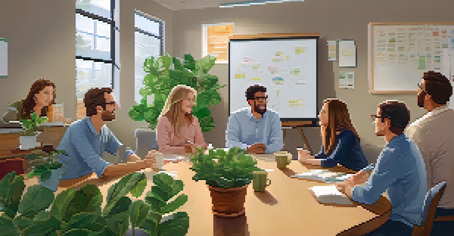 Educators collaborating in a comfortable staff room, sharing ideas and supporting each other.