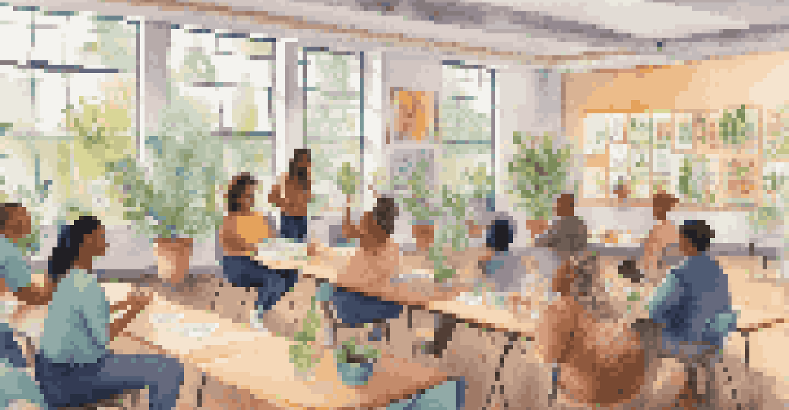 Educators participating in a wellness workshop in a vibrant school setting.