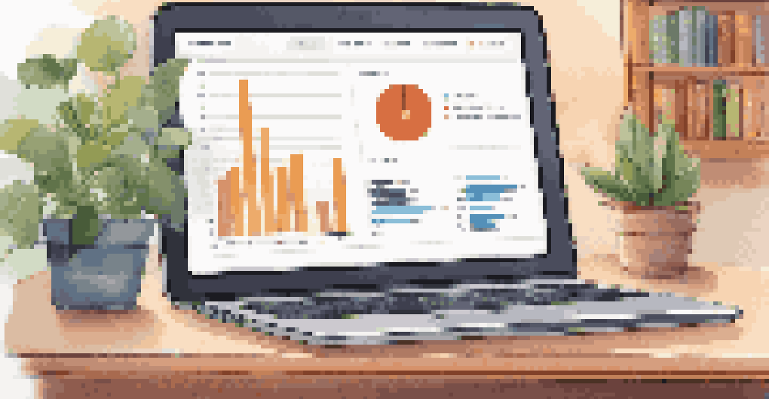 A close-up of a laptop showing a learning management system interface with engagement statistics, set in a cozy study area.