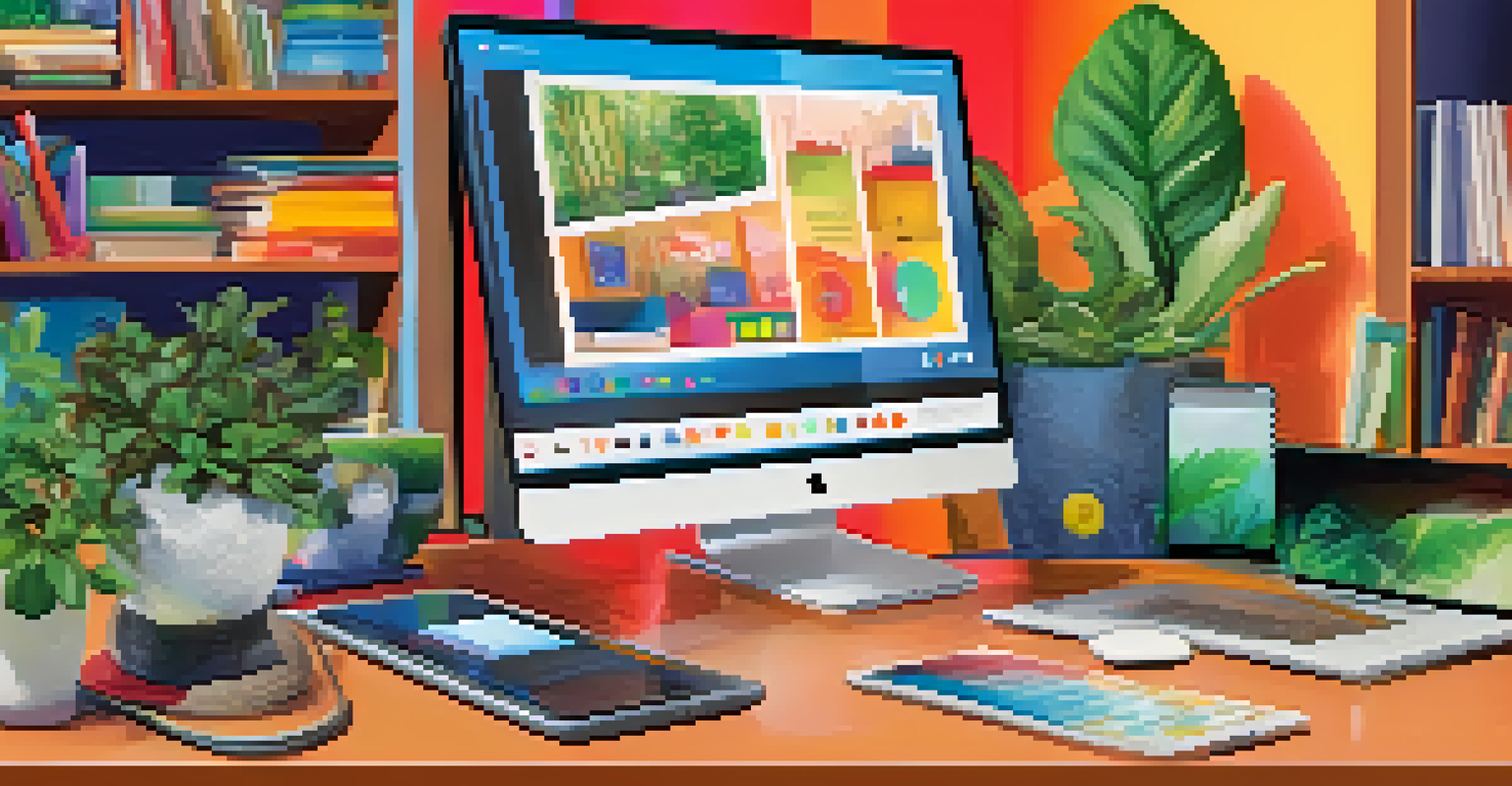 A collage of educational technology tools, including a laptop, tablet, and smartphone in a cozy study space.