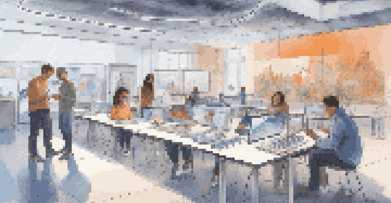 Students using augmented reality devices in a modern learning space, showcasing an interactive and innovative educational experience.