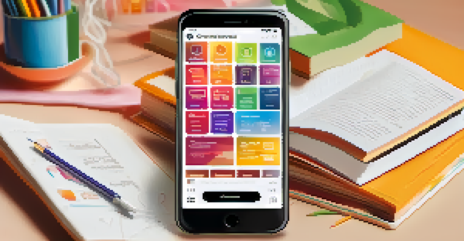 A smartphone showing an Instagram feed with educational content and peer feedback.