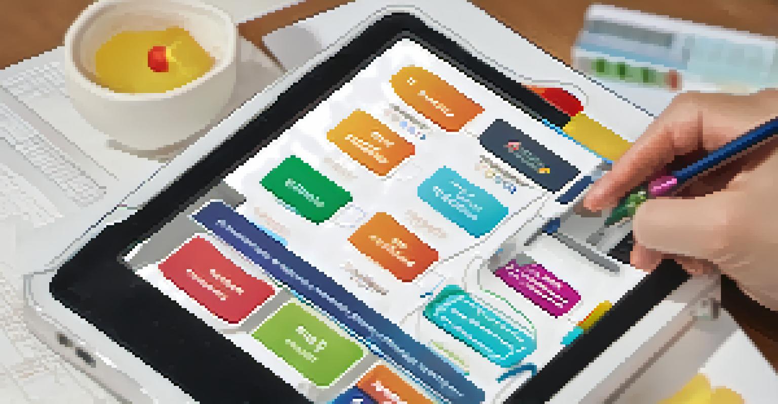 Close-up of a mobile device showing an interactive learning app, highlighting features like polls and discussion boards.