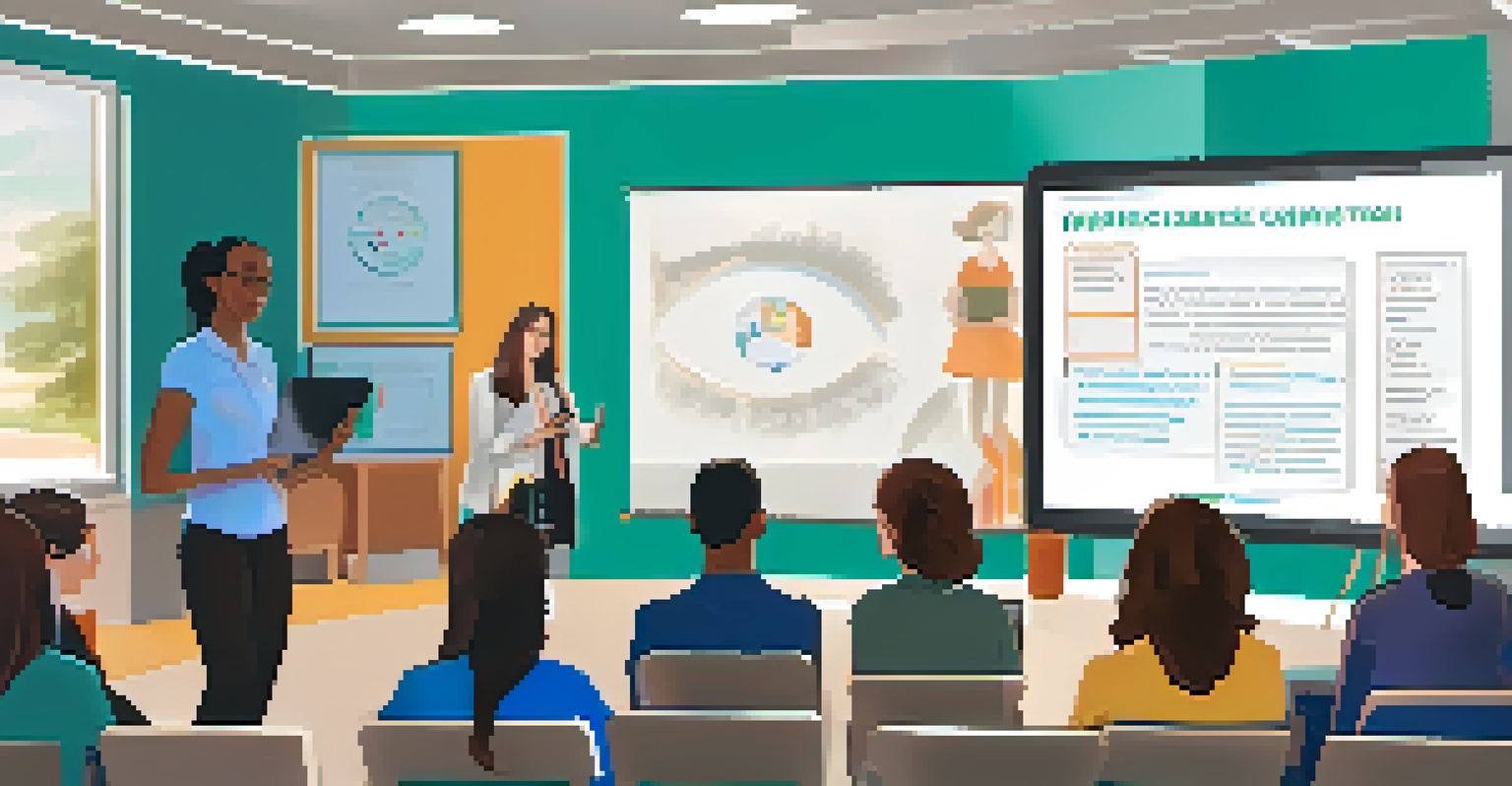 An educator conducting a workshop on ethical AI with engaged teachers in a bright room.