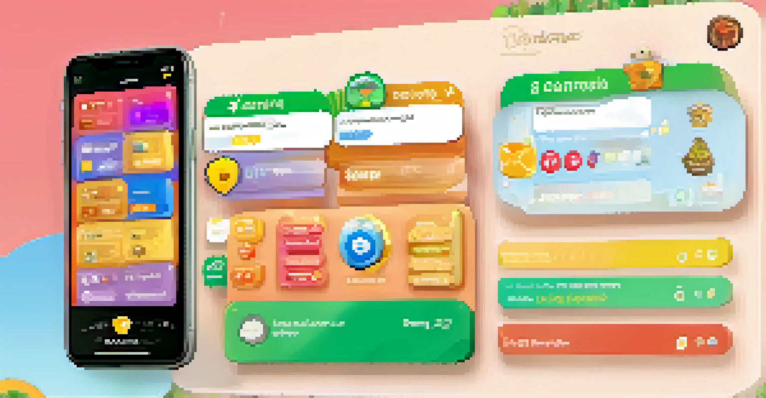 A colorful digital interface of a language learning app displaying a leaderboard and badges for achievements.