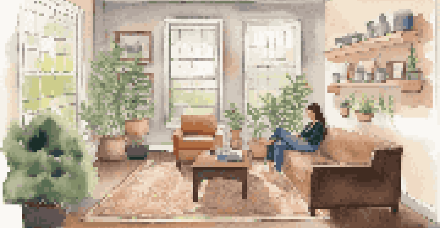 A cozy counseling office with a therapist and an educator discussing in a relaxed setting, filled with natural light.