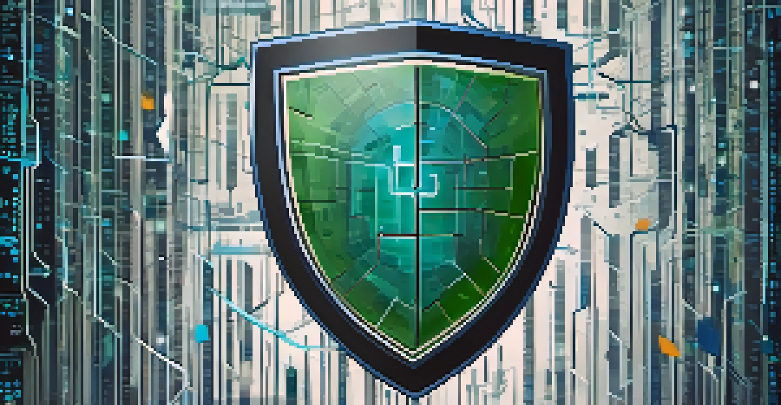 An abstract image depicting a cracked shield with binary code and digital icons in the background, representing digital negligence and cybersecurity vulnerabilities.